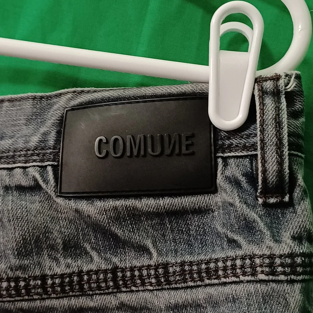 Comune Mens Slim Straight Leg Jeans Faded Grey Denim Size 32x30 Streetwear
